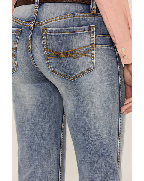 Rank 45 Women's Medium Wash Mid Rise Straight Riding Jeans, Medium Wash, hi-res