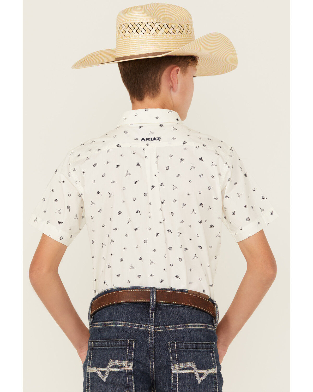 Product Name:  Ariat Boys' Conversation Print Short Sleeve Button-Down Western Shirt