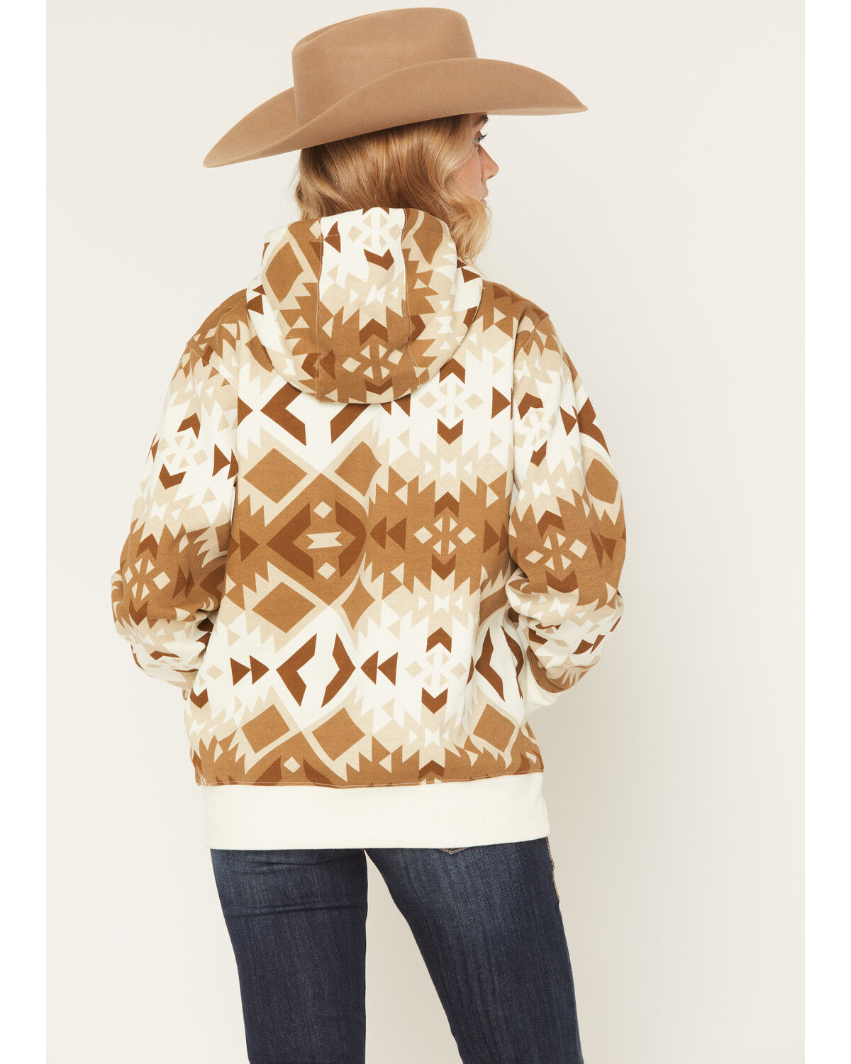 Image #4 - Ariat Women's Boot Barn Exclusive Southwestern Print Hoodie, Brown, hi-res