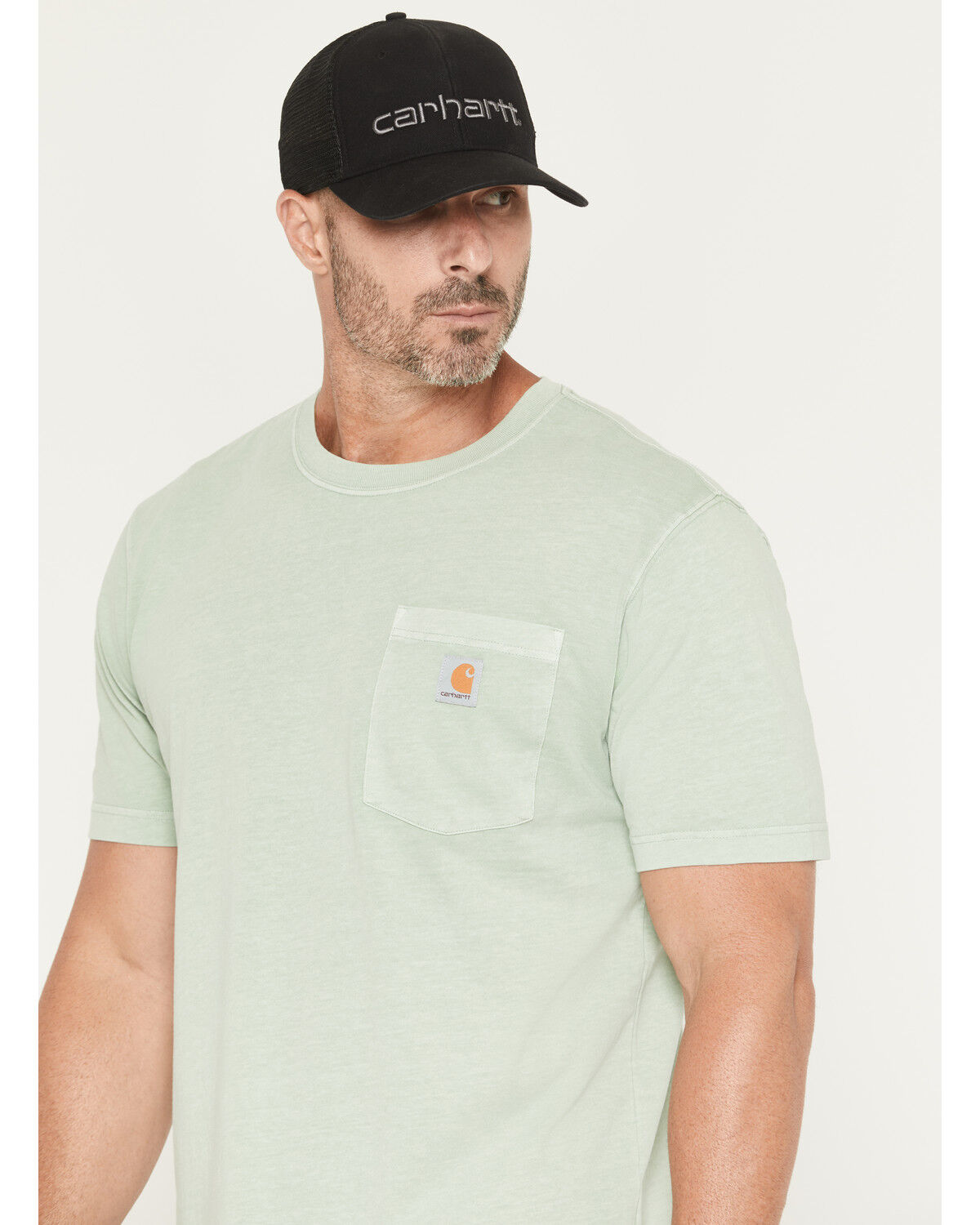 Image #2 - Carhartt Men's Relaxed Fit Lightweight Short Sleeve Pocket Work T-Shirt, Seafoam, hi-res