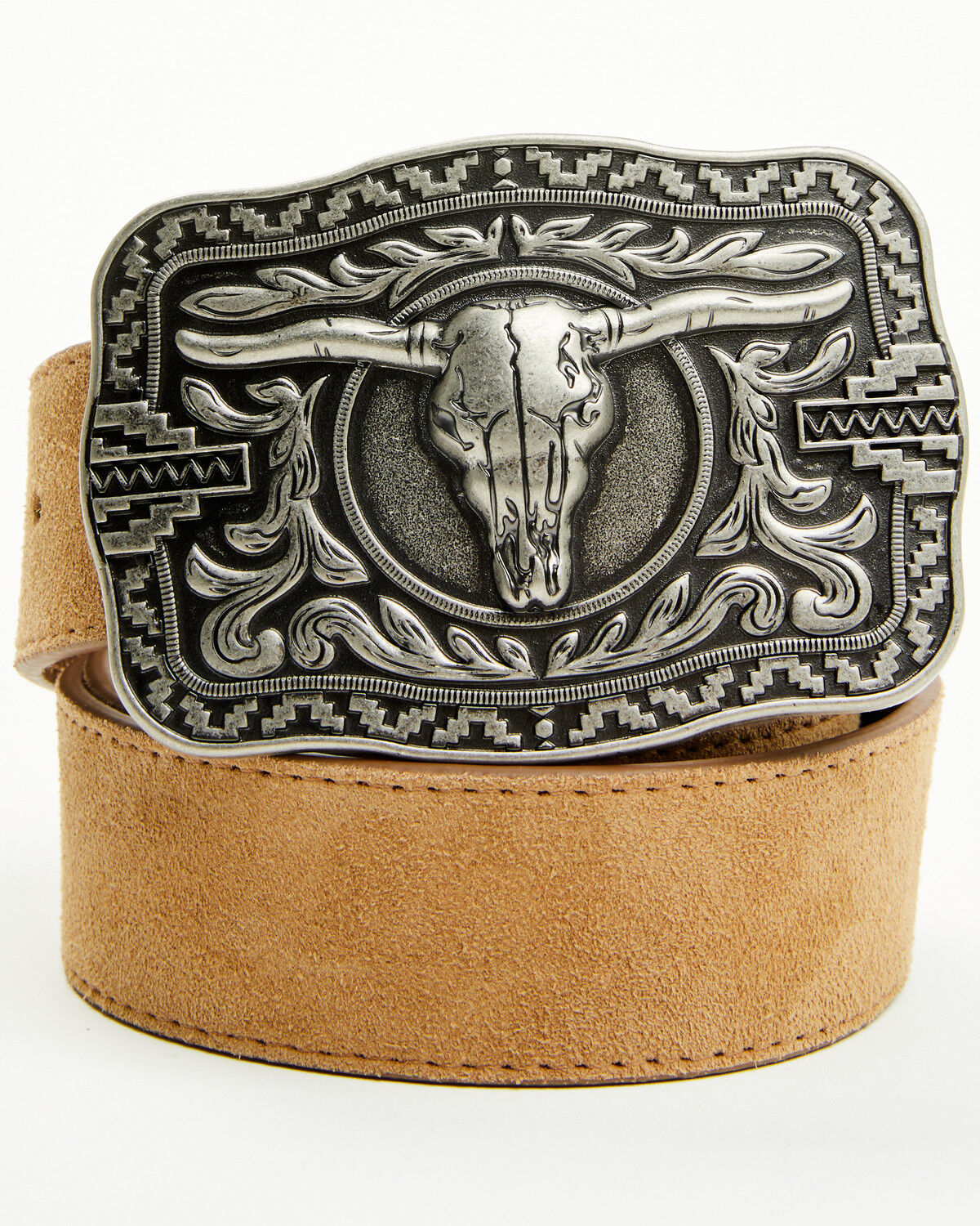 Image #1 - Cody James Men's Rustler Suede Belt, Lt Brown, hi-res