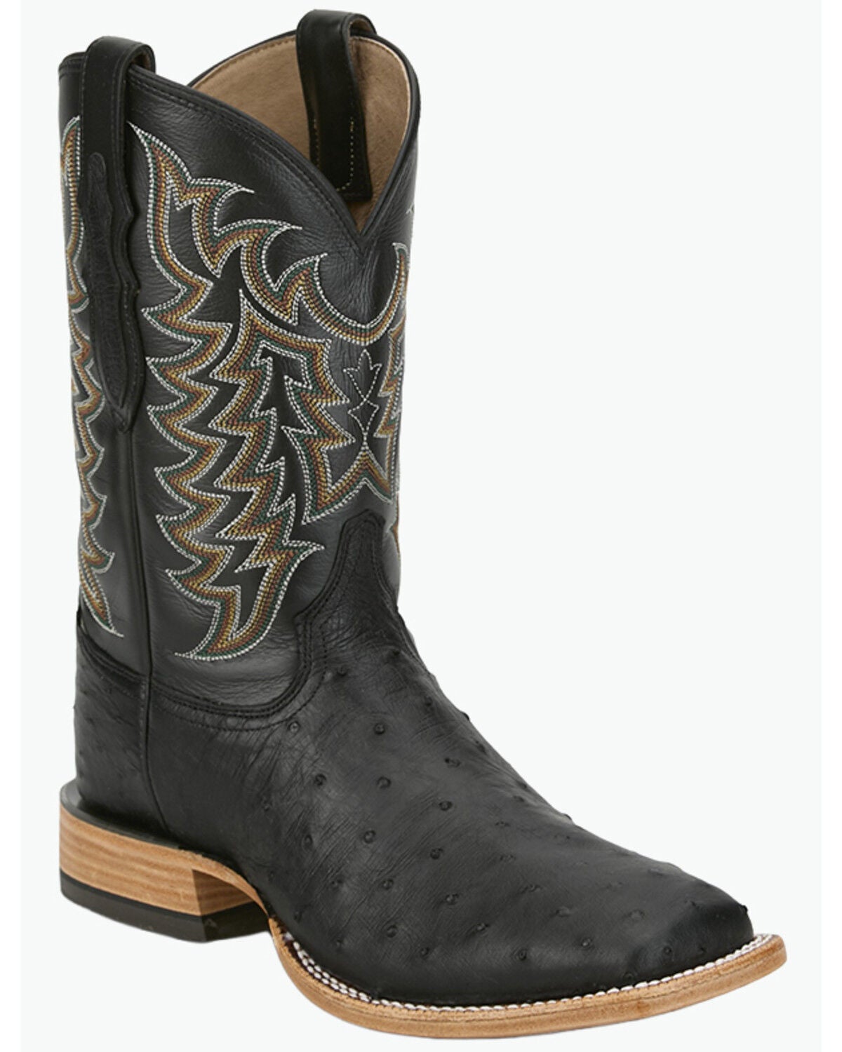 Image #1 - Tony Lama Men's Exotic Full Quill Ostrich Heritage Juan Western Boots - Broad Square Toe, Black, hi-res