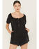 Image #1 - Free People Women's Daisy Denim Babydoll Romper, Black, hi-res