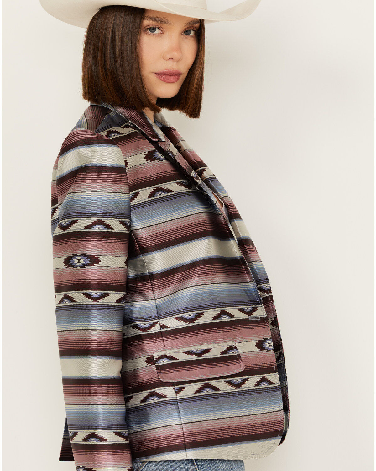 Image #2 - Ariat Women's Southwestern Serape Striped Blazer, , hi-res