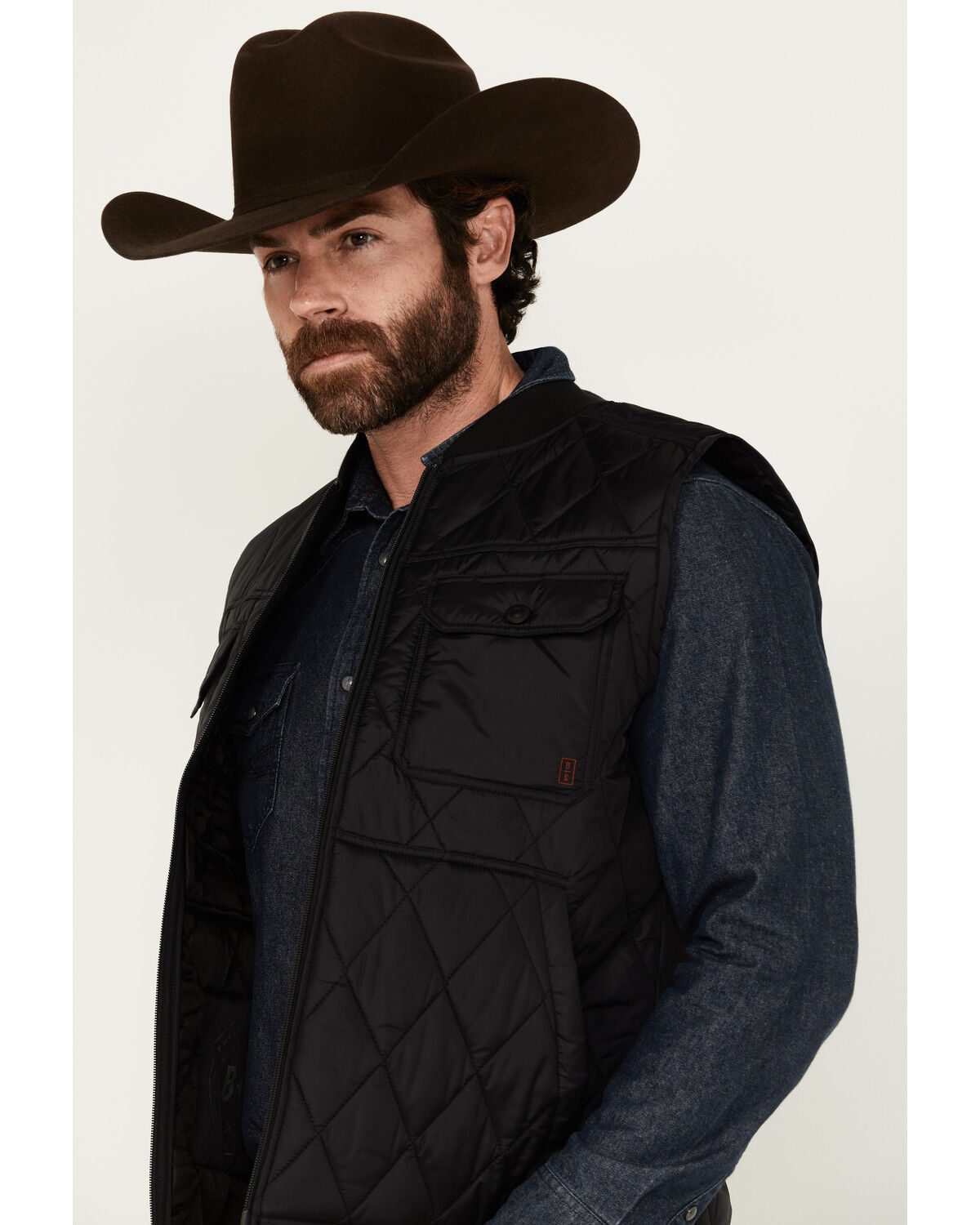 Image #2 - Bother and Sons Men's Taylorsville Quilted Vest, Black, hi-res