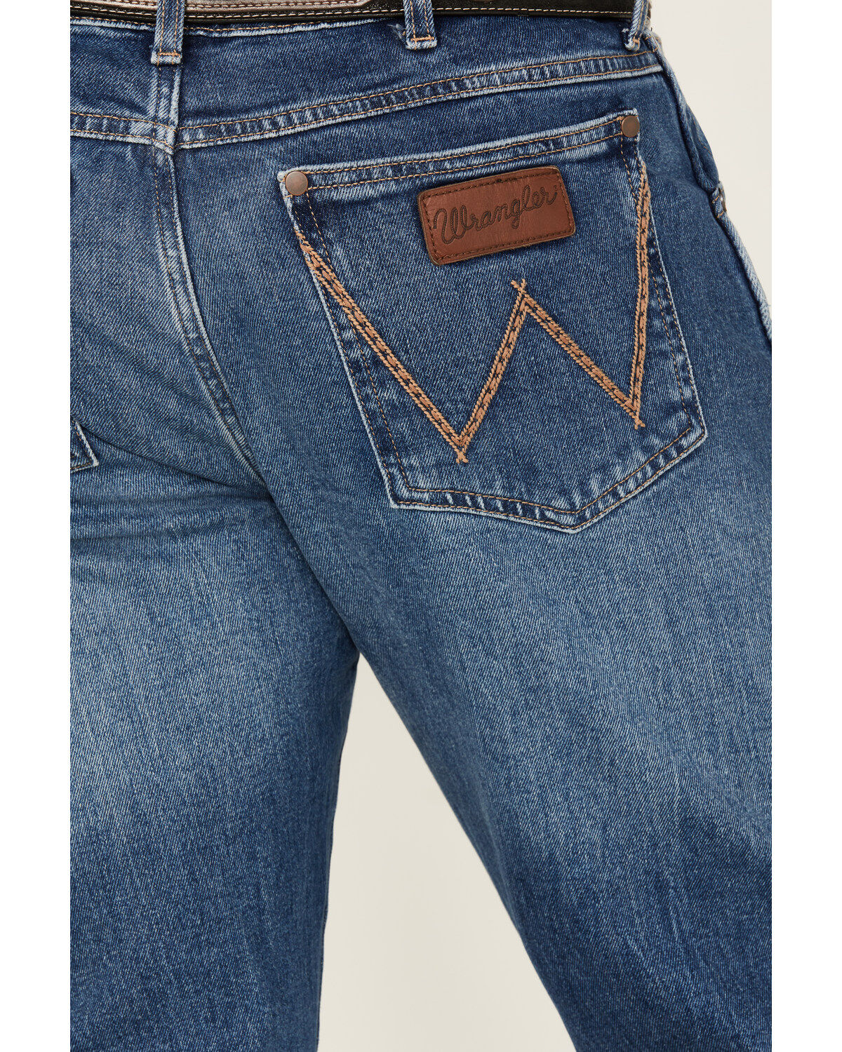 Image #4 - Wrangler Retro Men's Blaze Medium Wash Slim Bootcut Stretch Denim Jeans, Medium Wash, hi-res