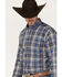 Cinch Men's Plaid Print Long Sleeve Button Down Western Shirt , Royal Blue, hi-res