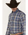 Image #2 - Cinch Men's Plaid Print Long Sleeve Button Down Western Shirt , Royal Blue, hi-res