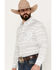 Rough Stock by Panhandle Men's Southwestern Print Long Sleeve Stretch Western Snap Shirt, White, hi-res