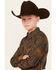 Image #2 - Cody James Boys' Winding Roads Printed Long Sleeve Pearl Snap Western Shirt, Chocolate, hi-res