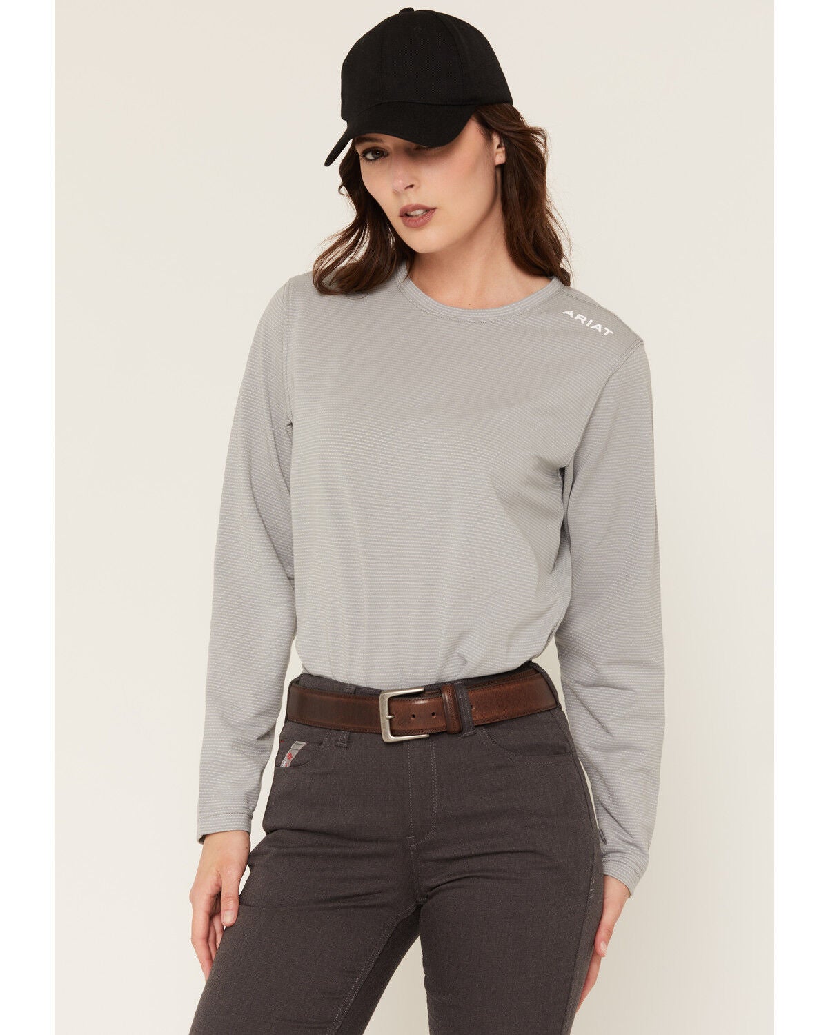 Image #1 - Ariat Women's FR Baselayer Long Sleeve Work Shirt, Silver, hi-res