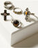 Image #1 - Shyanne Women's Champagne Chateau Jasper Cross 5-Piece Ring Set, Silver, hi-res