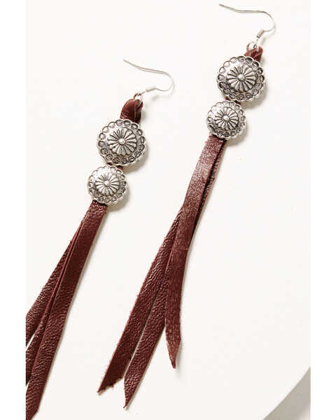 Image #2 - Idyllwind Women's Red Chelsea Concho & Tassel Earrings, Red, hi-res