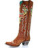 Image #2 - Corral Women's Deer Skull & Floral Embroidery Western Boots - Snip Toe, Tan, hi-res