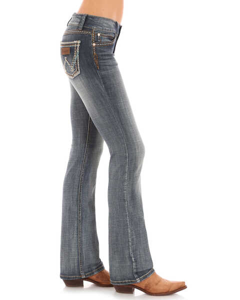 Image #3 - Wrangler Retro Women's Sadie Embroidered Pocket Low Rise Bootcut Jeans, Indigo, hi-res