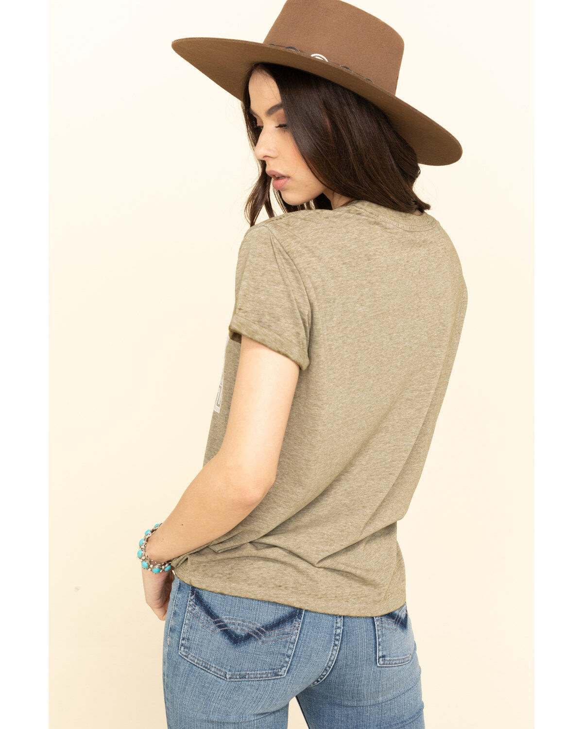 Image #2 - White Crow Women's Olive Flocked Thunderbird Rolled Cuff Tee, , hi-res