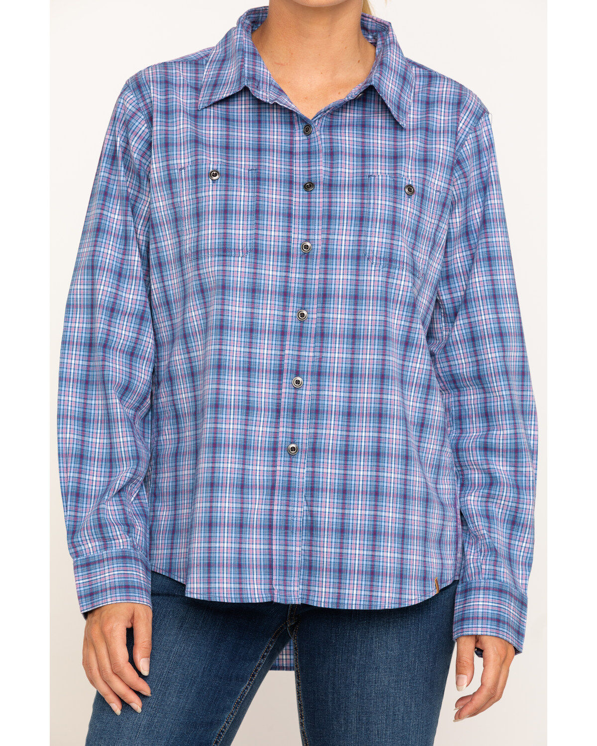 Image #4 - Wrangler Riggs Women's Plaid Long Sleeve Work Shirt, , hi-res