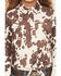 Image #3 - Shyanne Girls' Naomi Cow Print Long Sleeve Tie Western Shirt, Brown, hi-res