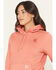 Image #2 - Carhartt Women's Relaxed Fit Midweight Logo Sleeve Graphic Hoodie, Light Pink, hi-res
