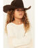 Hayden LA Girls' Fur Trimmed Sweater , Ivory, hi-res