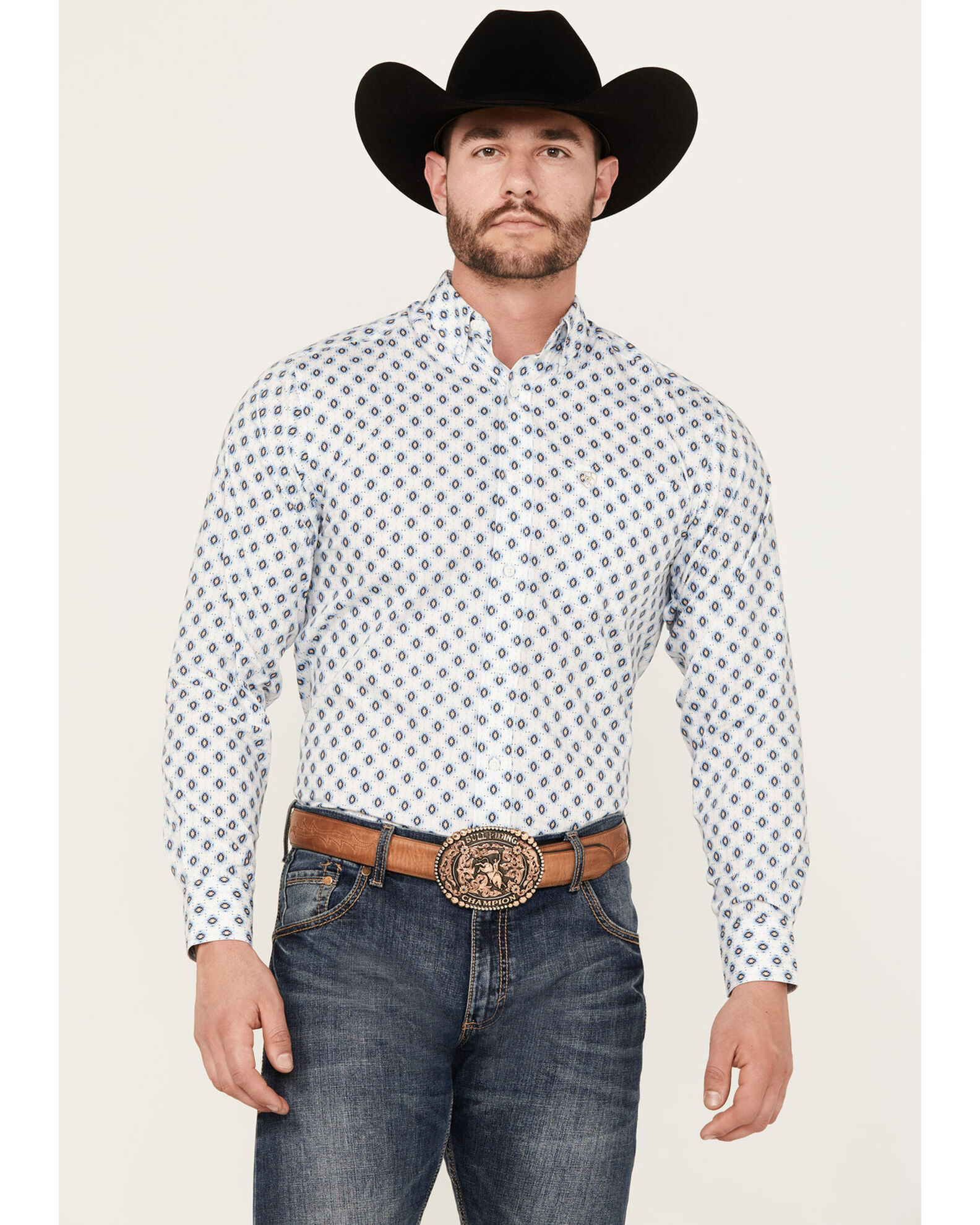 Ariat Men's Kobe Southwestern Print Long Sleeve Button-Down Western Shirt