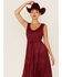 Scully Women's Lace-Up Jacquard Dress, Burgundy, hi-res