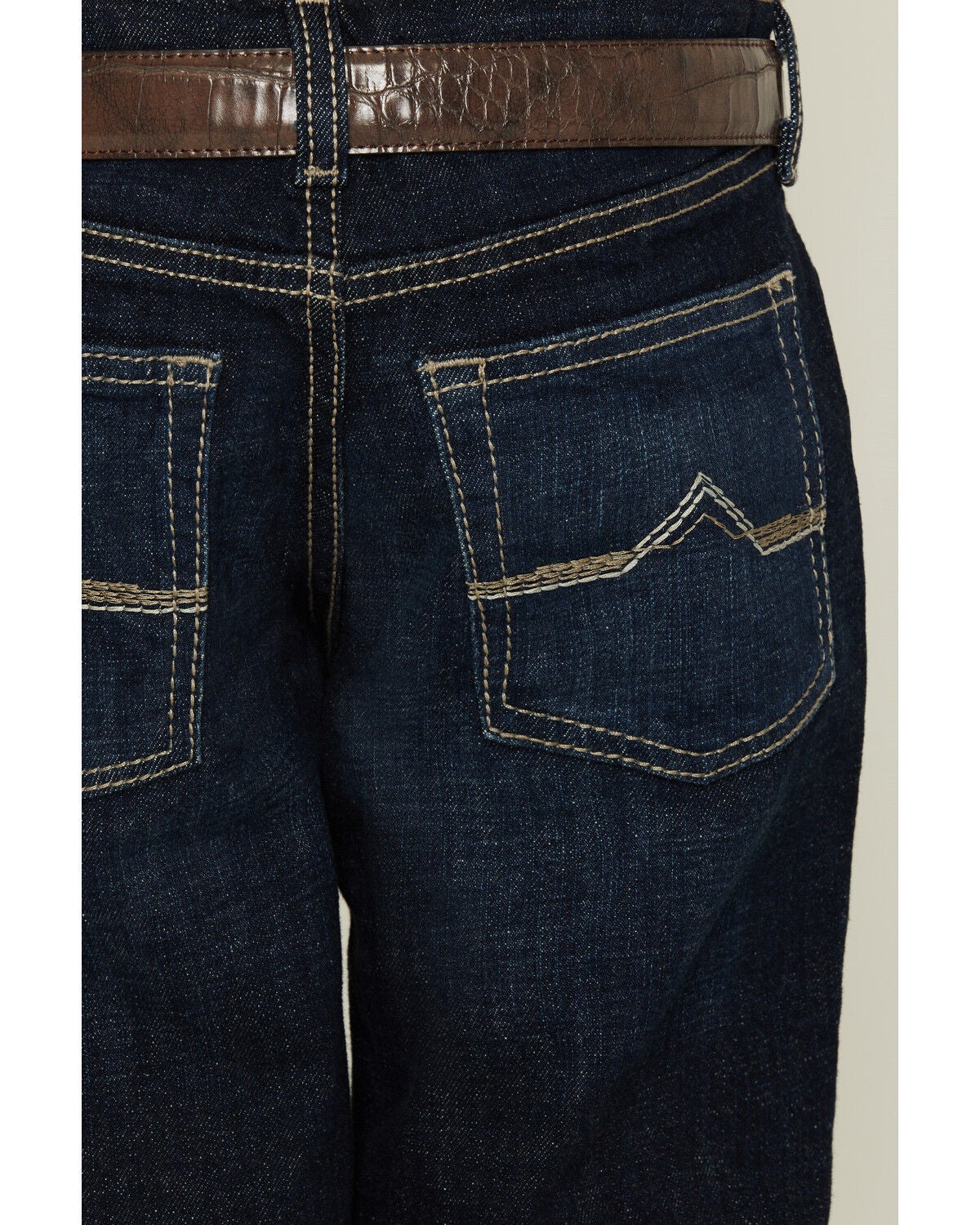Image #4 - Ariat Boys' B4 Dark Wash Relaxed Bootcut Stretch Denim Jeans, Dark Wash, hi-res