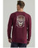 Image #1 - Wrangler Men's FR Eagle Long Sleeve Graphic T-Shirt, Wine, hi-res