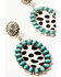 Image #2 - Shyanne Women's Cowhide Oval Statement Earrings, Silver, hi-res