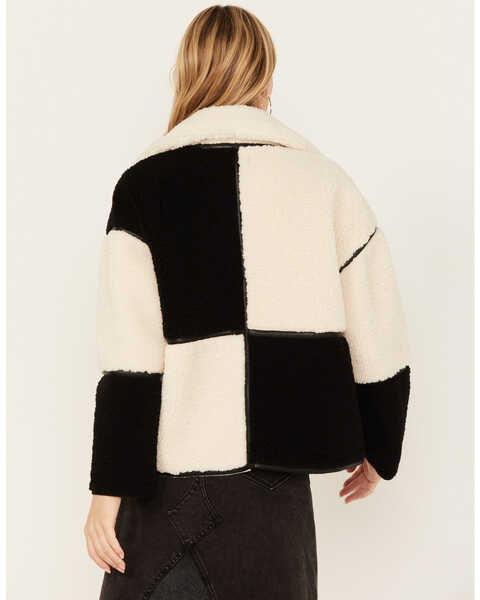 Image #4 - Revel Women's Color Block Fleece Zip Up Jacket, Black/white, hi-res