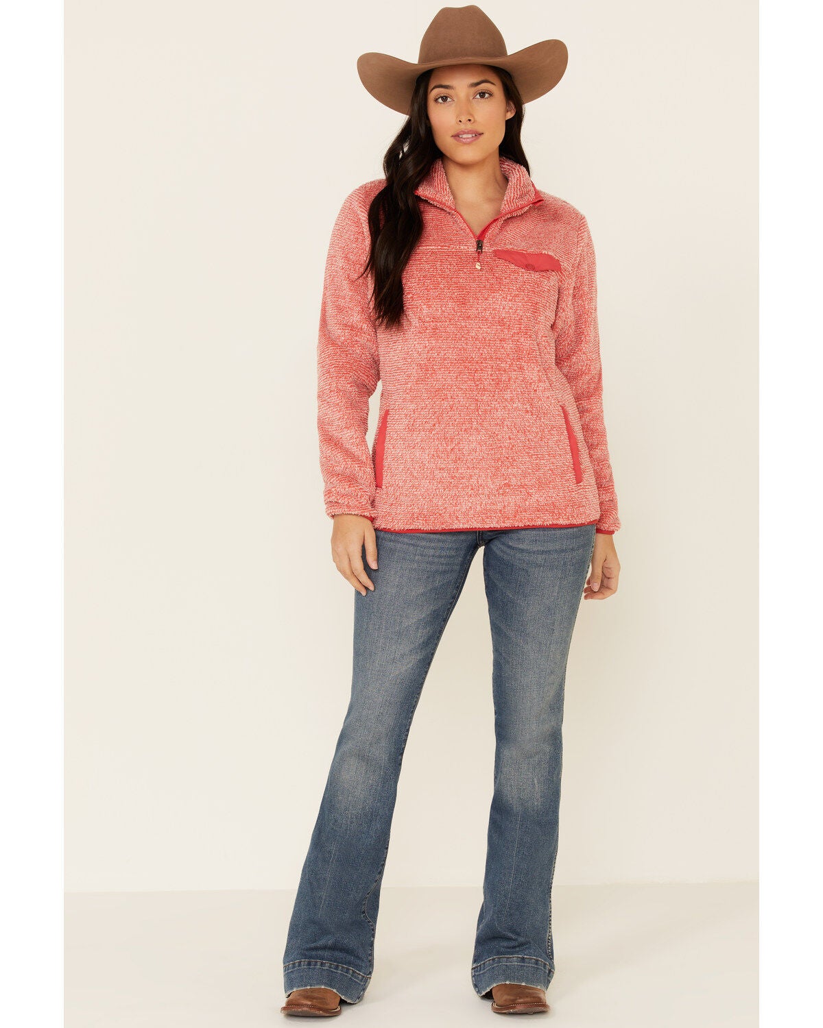 Coral Two-Tone Fleece Pullover | Boot Barn
