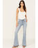 Image #1 - Shyanne Women's Saguaro Mid Rise Stretch Bootcut Jeans, Light Wash, hi-res