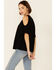 Image #4 - White Crow Women's I'll Drink To That Graphic Short Sleeve Cold Shoulder Top, Black, hi-res