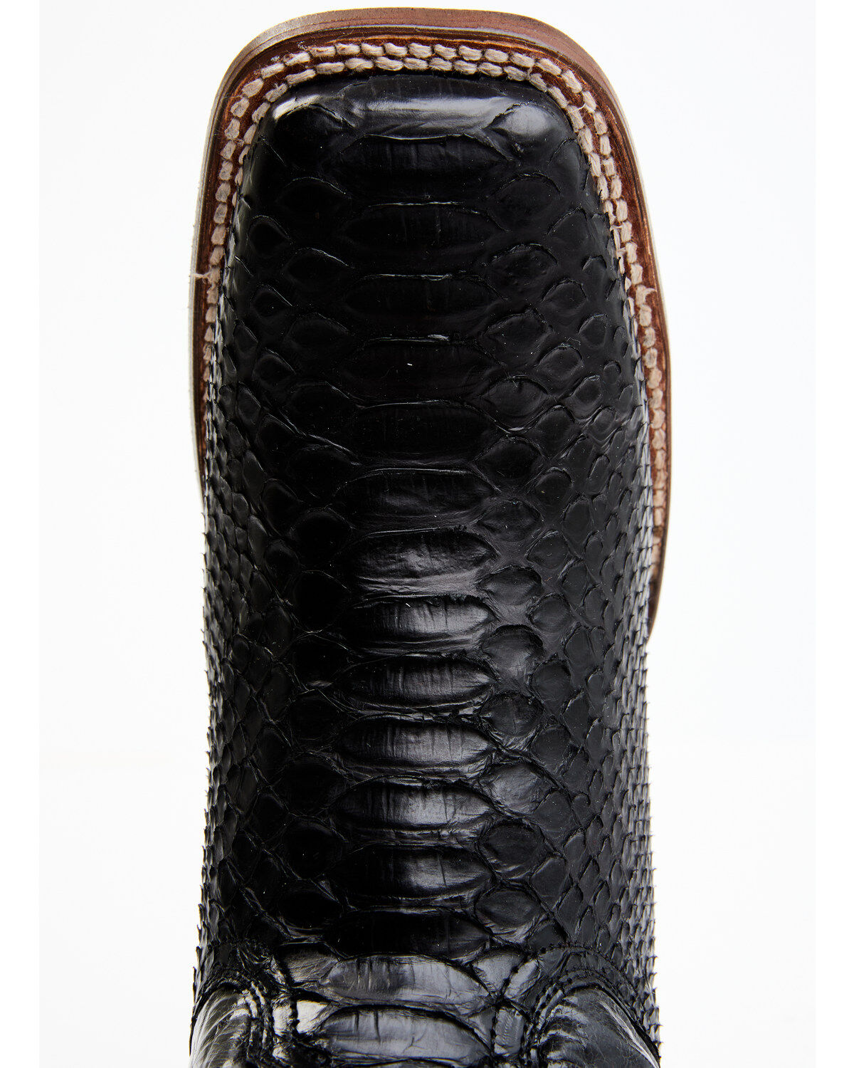 Image #6 - Dan Post Women's Back Cut Python Exotic Western Boot - Broad Square Toe, Black, hi-res