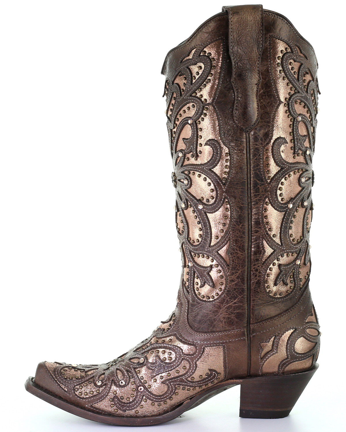 Image #3 - Corral Women's Metallic Inlay Western Boots - Snip Toe, , hi-res
