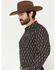 Image #2 - Gibson Trading Co Men's Orbitor Geo Print Long Sleeve Snap Western Shirt - Big, Black, hi-res