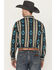 Image #4 - Wrangler Men's Checotah Southwestern Print Long Sleeve Snap Western Shirt - Tall, Teal, hi-res