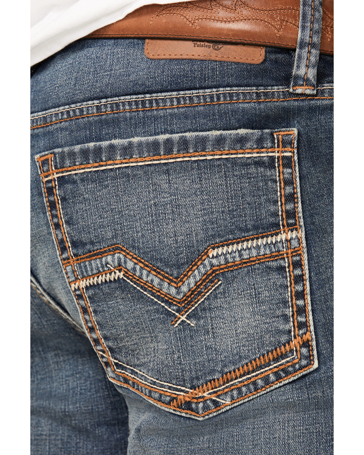 Image #4 - Moonshine Spirit Men's Cantina Wash Decker Slim Straight Stretch Denim Jeans, Medium Wash, hi-res