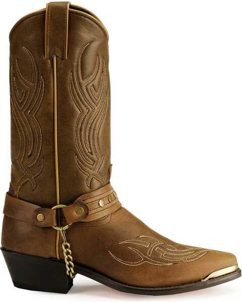 Image #2 - Sage Boots by Abilene Men's 12" Harness Boots, Brown, hi-res