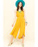 Image #1 - Rock & Roll Denim Women's Squash Blossom Embroidered Culotte Jumpsuit, , hi-res