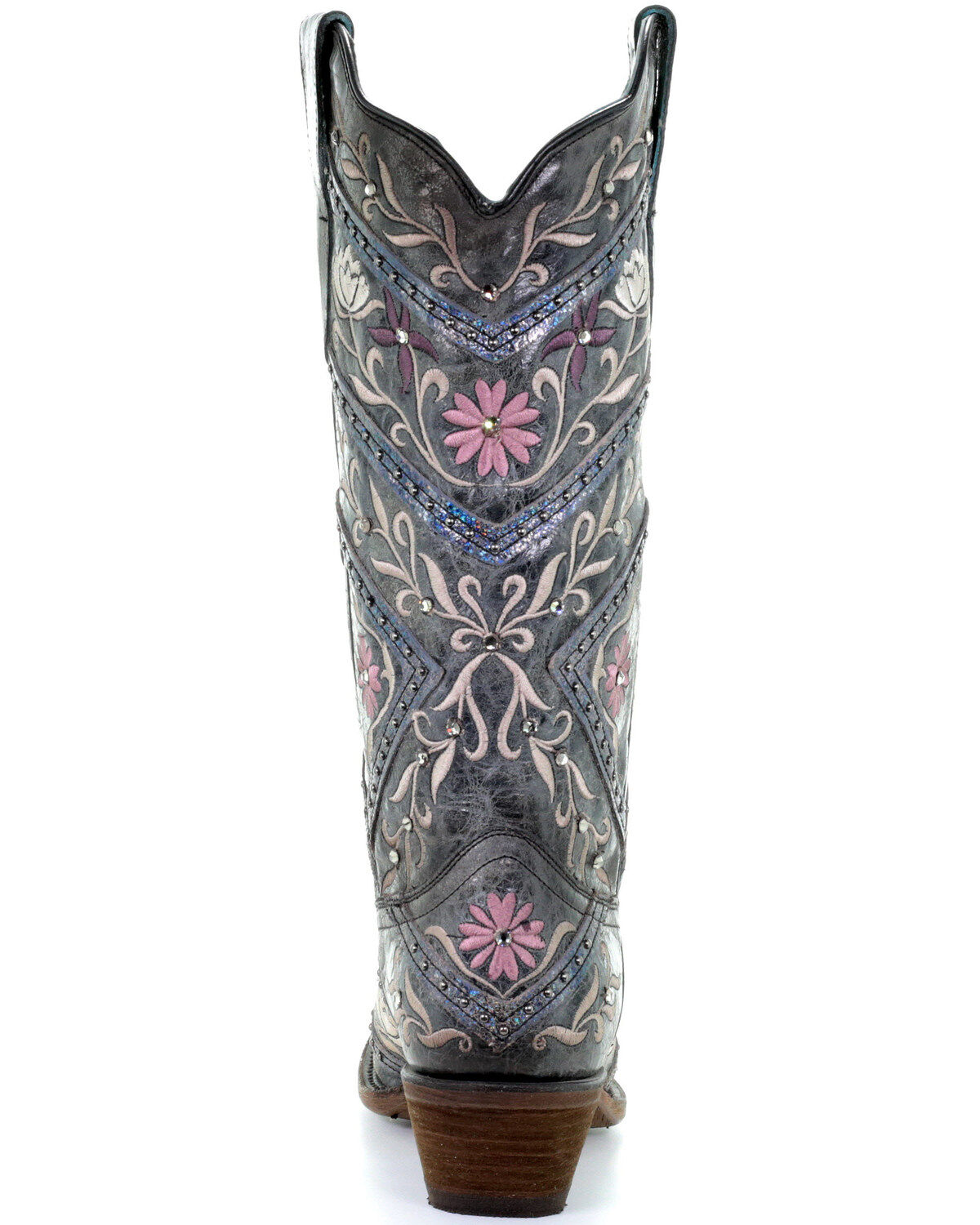 Image #4 - Corral Women's Floral Embroidery & Rhinestones Western Boots - Snip Toe, Black, hi-res