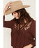 Image #2 - Wild Moss Women's Embroidered Long Sleeve Peasant Top, Brown, hi-res