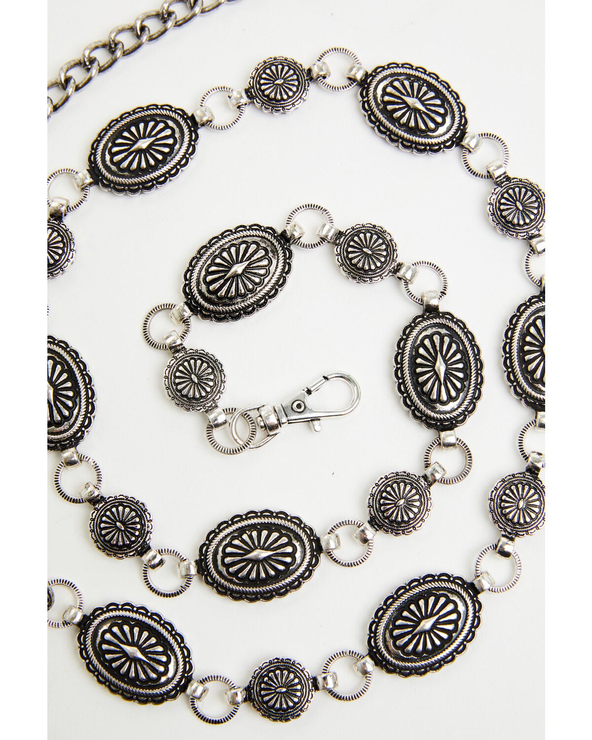 Image #5 - Shyanne Women's Layered Charm Concho Chain Belt, Silver, hi-res