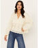 Image #2 - Miss Me Women's Crochet Long Sleeve Top, Cream, hi-res