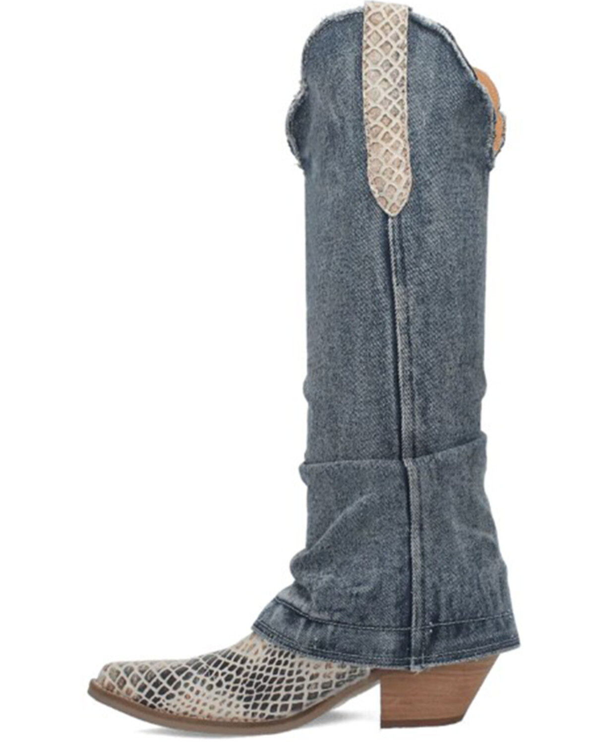 Image #3 - Dingo Women's Shabby Leather Western Boots - Snip Toe, Blue, hi-res