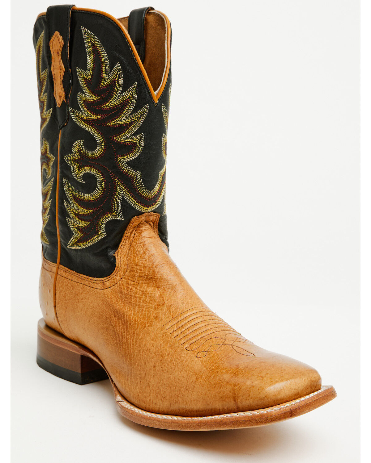 Image #1 - Cody James Men's Badlands Exotic Ostrich Western Boots - Broad Square Toe, Brandy Brown, hi-res