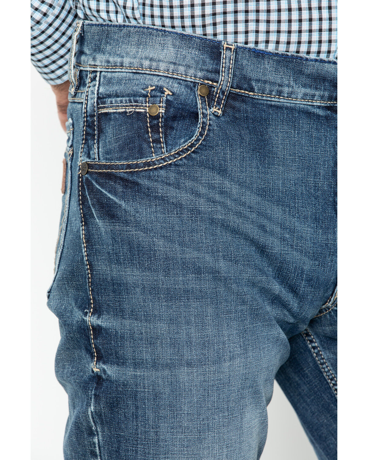 Image #3 - Wrangler Retro Men's Layton Medium Wash Low Rise Slim Bootcut Jeans - Tall, Indigo, hi-res