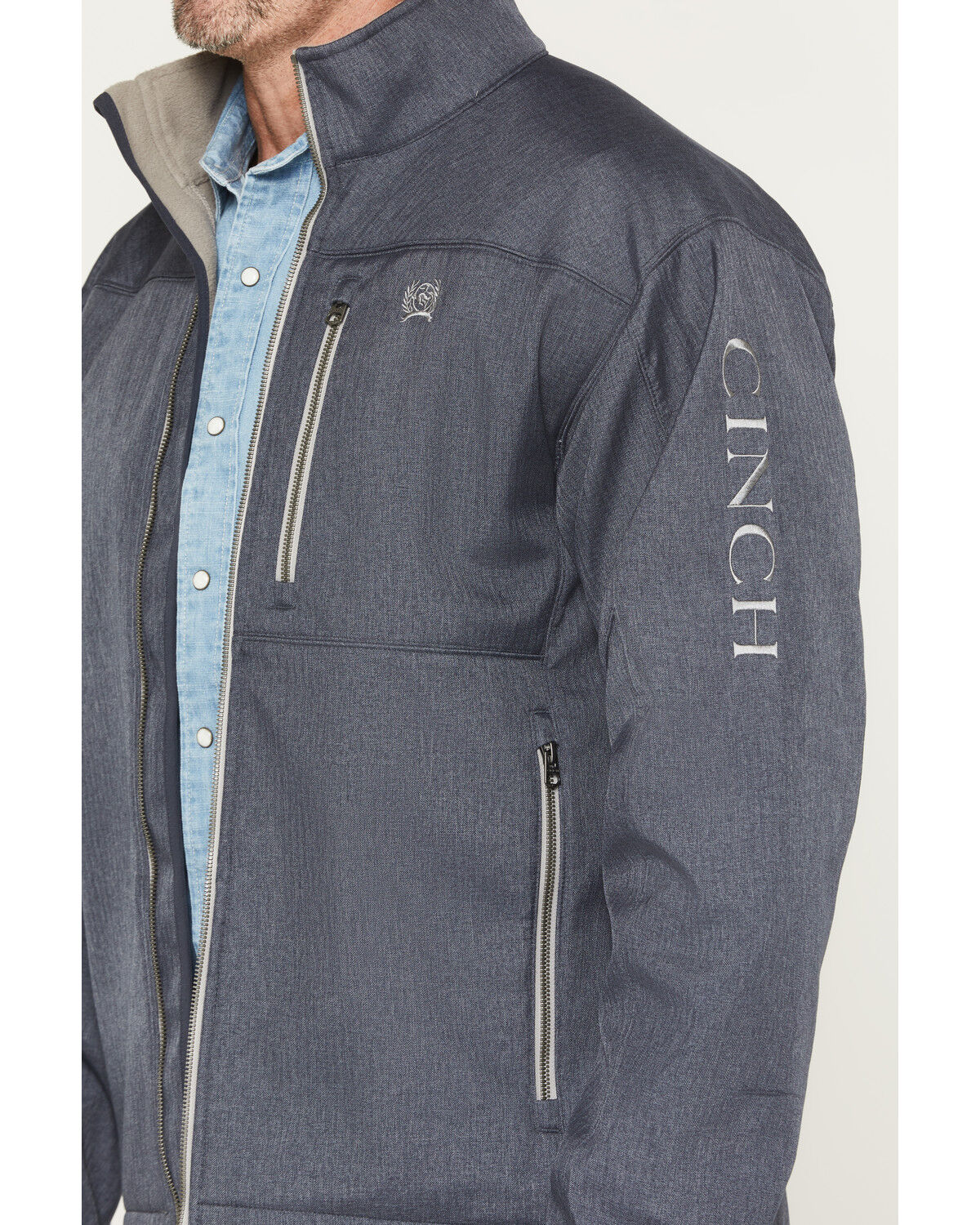 Image #3 - Cinch Men's Bonded Concealed Carry Softshell Jacket - Big, Navy, hi-res