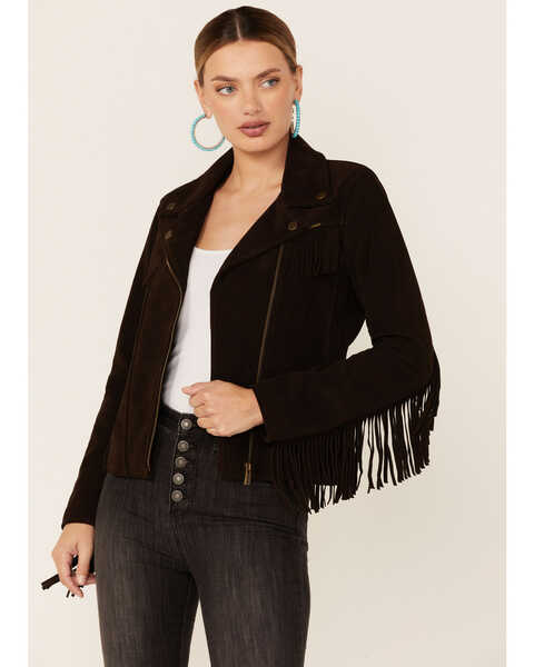Wrangler Women's Fringe Leather Jacket | Boot Barn