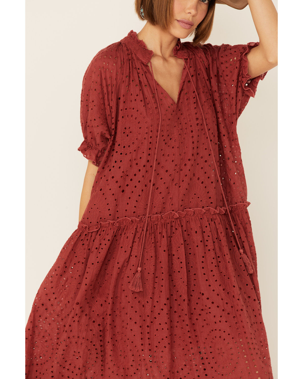 Image #2 - Saints & Hearts Women's Eyelet Lace Midi Dress, , hi-res